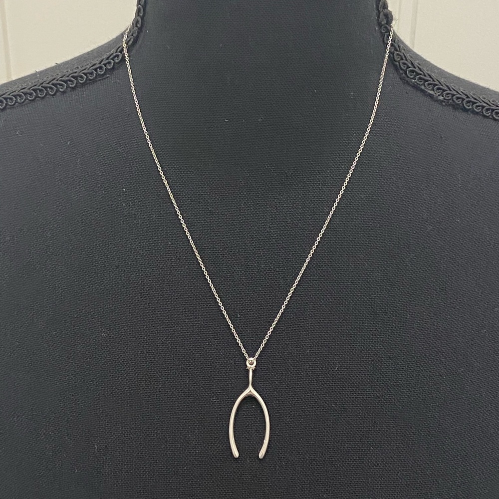 Sterling silver wishbone necklace